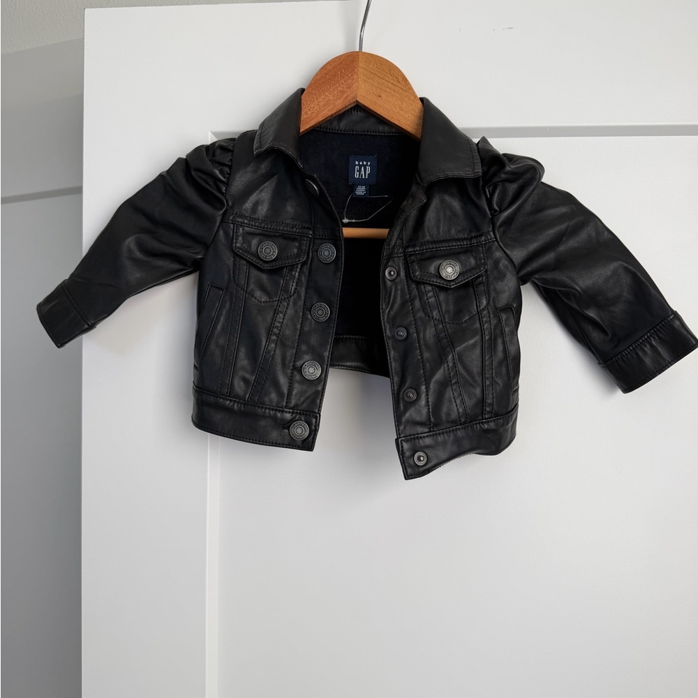 GAP Kids Baby Puff Sleeve Vegan Leather Jacket